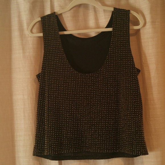 Ann Taylor Shimmer Gold Beaded Tank - Picture 2 of 10